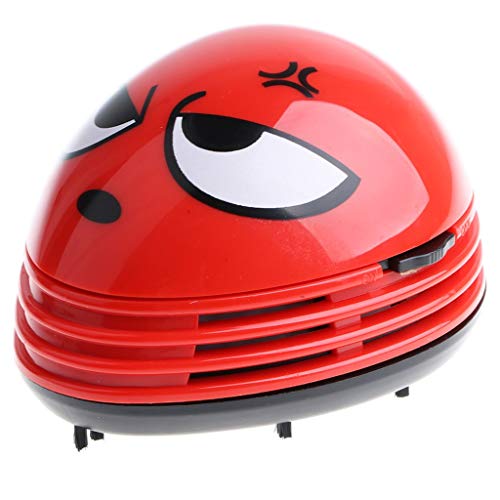 Cute Portable Cartoon Mini Desktop Vacuum Desk Dust Cleaner (Red) - color: Red