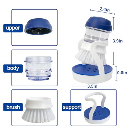 CELOX Soap Dispensing Dish Brush Set with Holder for Dishes