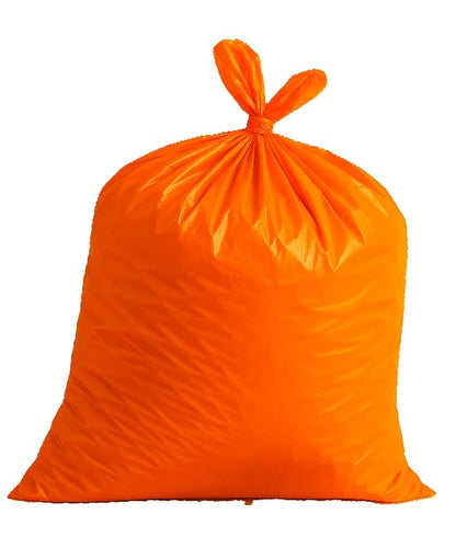 Orange Trash Bags, 44 Gallon Capacity, Commercial Grade Garbage Bags for Industrial, Construction, Outdoor Use, Made in USA (5)