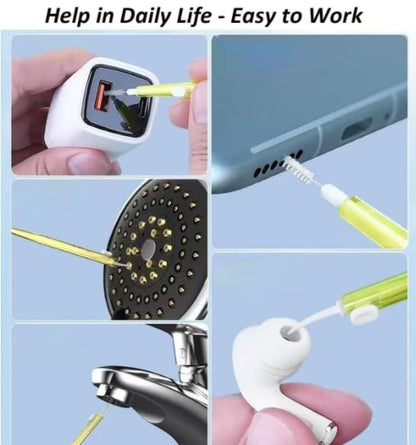 Phone Mini Cleaning Brush Kit, Anti-Clogging Nylon Cleaner for Phone Speaker and Receiver, Dual Side Multifunctional Cleaning Tool Compatible with Airpods, iPhone, Keyboard, Car Vent - 5 Pcs