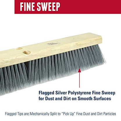 Weiler 70312 10" Bus Brush, Flagged Silver Grey Polystyrene Fill (Pack of 12) - size: 10", style: Polystyrene