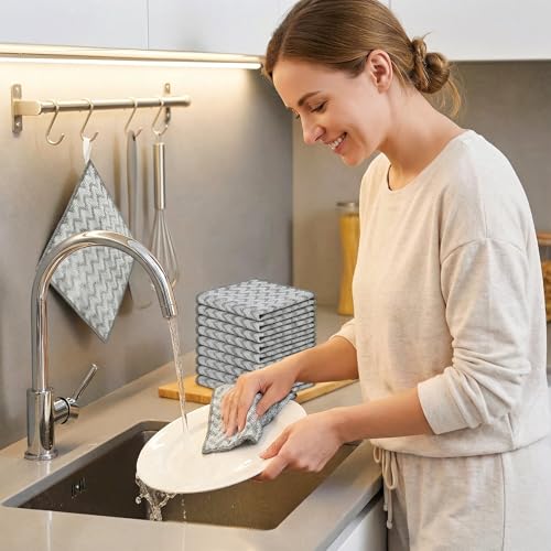 7 Pack Metal Dish Cloth,Non Scratch Scrubber | Reusable & Multipurpose for Wet & Dry Cleaning | Safe for Dishes, Sinks, Stove Tops & Nonstick Cookware，Kitchen,Sink