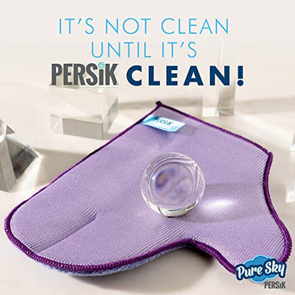 persik Pure-Sky Microfiber Glass Cleaning Glove - Just Add Water, No Detergents - Streak-Free Window Cleaner for Windows, Mirrors, Shower Doors & Car Glass - style: Window and Glass Glove