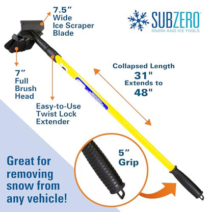 SubZero 2610XB 48" Extender Snowbroom with Integrated Squeegee Head (Colors may vary)