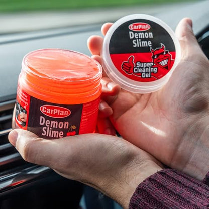 CarPlan Demon Slime 5.6 Oz - Car Interior Cleaner Gel | Putty Removes Dust & Dirt - for Detailing, Cleaning Vents, Cup Holders, Keyboards, Offices | Hot Cherry Scent (Pack of 4) - size: 160g (Pack of 4)