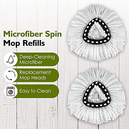 6 Pack EasyWring Spin Mop Refill - Compatible with O-Ceda, Microfiber Floor Spinning Heads Mop Head Replacement - color: 6 Pack