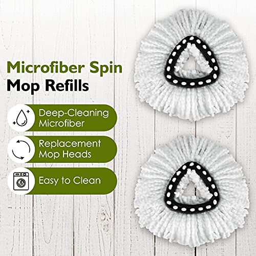 6 Pack EasyWring Spin Mop Refill - Compatible with O-Ceda, Microfiber Floor Spinning Heads Mop Head Replacement - color: 6 Pack