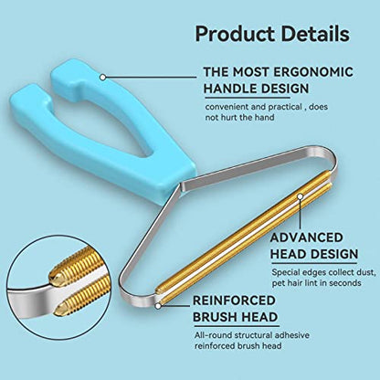 Pet Hair Remover 3-Pack,Dog Cat Fur Tool,Portable Carpet Scraper | Multi Purpose Pet Hair Removal Brush, Fits Carpets Clothes Car Mats Couch Pet Bed Furniture, Removes Fur Lint & Fuzz - color: Sky Blue With Gray