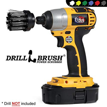 2in Long Black Ultra Stiff BBQ Grill Brush - Nylon Bristle Electric Spin Scrubber Drill Set - Spin Brush Rust Remover - BBQ Accessories - Essential Cleaning Supplies for Safe & Efficient Scrubbing - color: Black