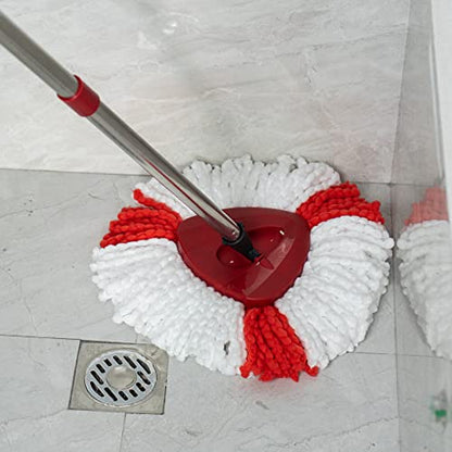 Matthew Cleaning 3Pack Red Microfiber Spin Mop Replacement Head Compatible with EasyWring Spin Mop Replace Head-EasyWring High Absorbency,Machine Washable,Microfiber Spin Mop Refills - color: Red, size: 3 Count