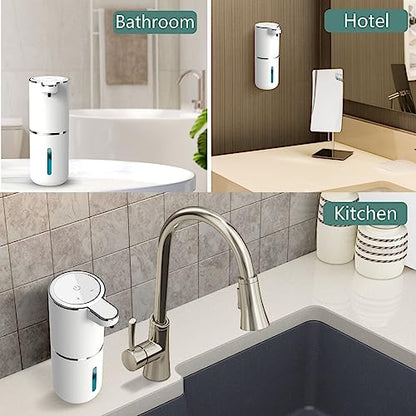 Automatic Liquid Soap Dispenser,Touchless Hand Soap Dispenser 13.5oz/400ml USB Rechargeabled Dispenser Electric,Wall Mounted 4 Levels Adjustable Soap Dispenser Pump for Bathroom Kitchen Dish Soap - color: White, style: Gel