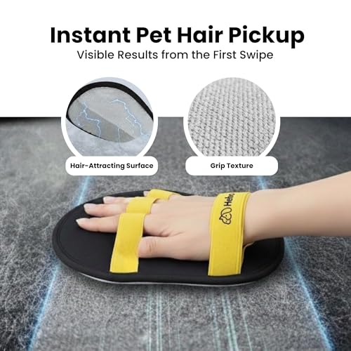 Pet Hair Removal Glove – Reusable Five-Finger Electrostatic Grooming Mitt with Comb for Dogs & Cats, Magic Pet Hair Remover Glove for Sofa, Carpet, Clothing, Car Seats & Furniture