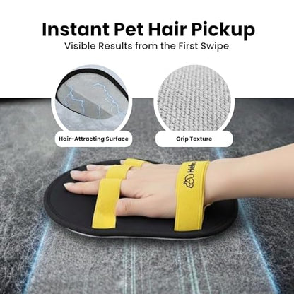 Pet Hair Removal Glove – Reusable Five-Finger Electrostatic Grooming Mitt with Comb for Dogs & Cats, Magic Pet Hair Remover Glove for Sofa, Carpet, Clothing, Car Seats & Furniture