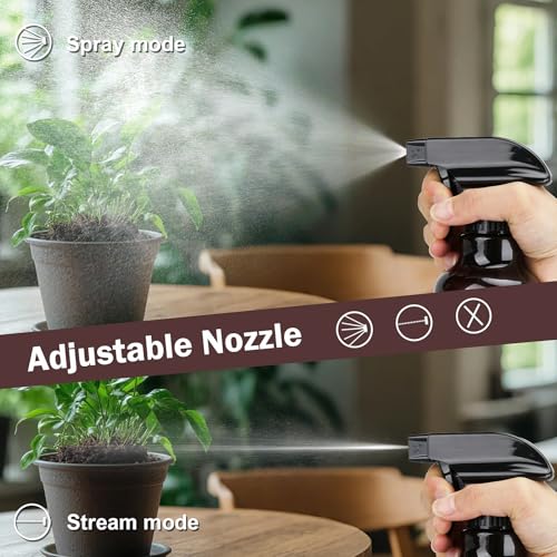 Spray Bottles 12oz Plastic Spray Bottle for Hair Mist/Stream Heavy Duty Empty Spray Bottles for Cleaning Solutions, Plants (12oz-Brown) - color: 12oz-Brown