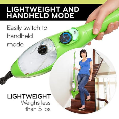 H2O X5 Steam Mop & Handheld Steam Cleaner | 5-in-1 Floor Steamer | Hardwood, Tile & Laminate Cleaner | Carpet Glider Included | Grout, Window & Garment Attachments