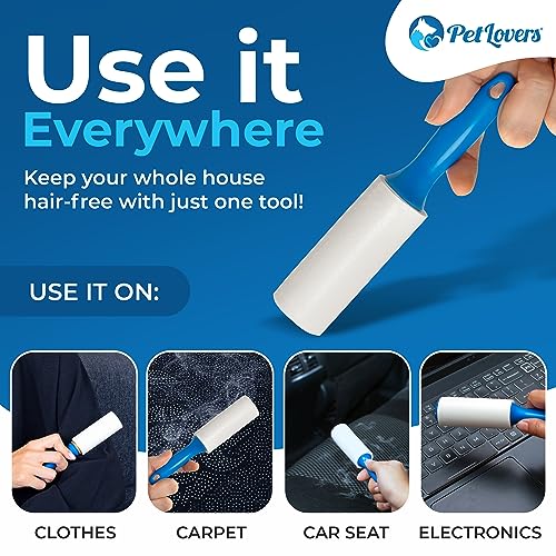 PetLovers Lint Rollers for Pet Hair Extra Sticky - Lint Remover for Clothes (2 Pack Travel Size) - size: 2 Pack Travel Size