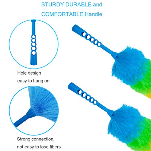 2 Pack Upgrade 19” Static Duster Beandable and Washable - More Fibers Bigger Head Less Loss of Fiber Duster
