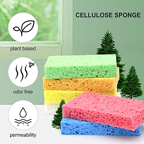 Cellulose Sponges,Heavy Duty Scrub Kitchen Sponge,Clean Tough Messes Without Scratching Sponges Kitchen Blue(6 Pack) - color: Blue, size: 6 Count (Pack of 1)