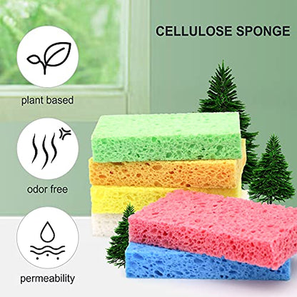 Cellulose Sponges,Heavy Duty Scrub Kitchen Sponge,Clean Tough Messes Without Scratching Sponges Kitchen Blue(6 Pack) - color: Blue, size: 6 Count (Pack of 1)