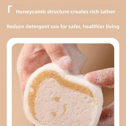 Carton Kitchen Wood Pulp Dish Sponge Scrubber, Dual-Sided Sponge, Reusable Household Cleaning Cloth for Dishes Furniture, Quick-Drying & Gentle on Non-Stick Cookware