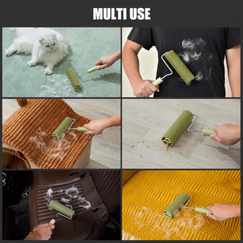 Extra Sticky Large Surface Lint Roller, 6.3'' Giant Lint Roller for Pet Hair, Long Handle Lint Remover for Clothes, Furniture, Dog & Cat Hair Remover (4 Refills) - size: 4 Refills(Scented)