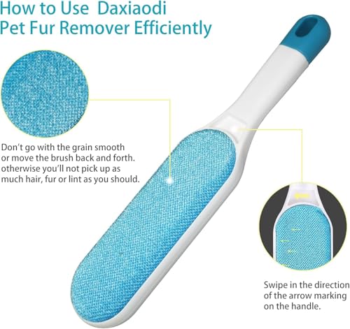 2 Pack Furniture Lint Remover Brushes, Double Sided Self Cleaning Loose Hair Catcher for Pet, Hair Cleaner for Clothes, Sofa, Carpet