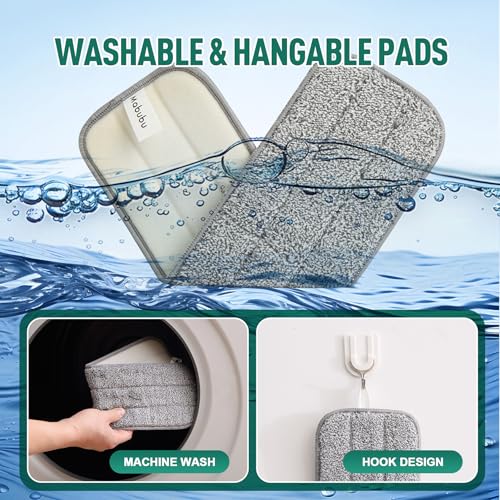 8 Pack Microfiber Spray Mop Replacement Pads for Swiffer PowerMop, Washable & Reusable Mop Refills for 13 ''-15 '' Spray Mops, Wet & Dry Cleaning Pad for Hardwood, Tile, Marble & Pet Hair