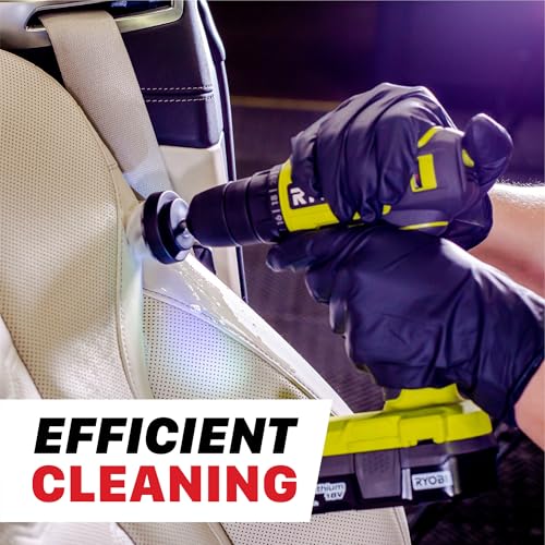 Maxshine Universal M8 Medium-Duty Upholstery Carpet Brush Drill Attachment – White Scrub Brush Kit for Fabric, Leather, Carpet, Seats & Floor Mats – Removes Grime, Stains, Dirt & Buildup - size: Full Set White
