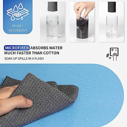 MR.SIGA Waffle Pattern Cleaning Cloths, Reusable Absorbent Microfiber Cleaning Cloths, Lint Free Microfiber Kitchen Towels, 6 Pack, Gray, 12.6 x 12.6 inch - color: Gray