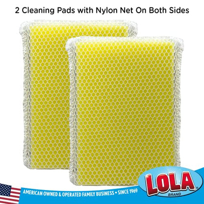 LOLA Microfiber & Nylon Net Sponges, 24 Pack, 12 Dual Sided Non-Scratch Sponge Pads & 12 w/Microfiber Cloth One Side and Netting on the Other Side - size: 24 Pack, style: Microfiber Terry & Nylon Net Sponges