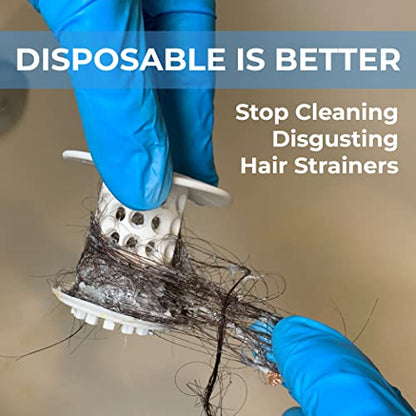 Disposable Mini HairClaw 20 Pack | Extra Small Bathtub Hair Catcher Strainer Trap for 1.5 inch Tub Drain | Eco-Friendly Bioplastic - size: X-Small