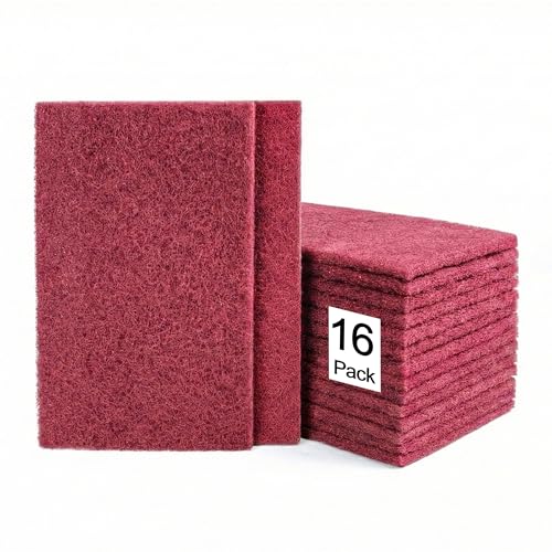 6" x 9" Scuff Pad Maroon 16 Pack - Scuffing, Scouring, Sanding, Paint Primer Prep Adhesion Scratch - Surface Preparation Automotive Car Auto Body Woodworking 7447 - color: Maroon, size: 16 pcs (6" x 9")