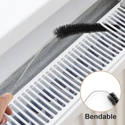 Radiator Cleaner Brush, Radiator Duster Brush Cleaning Brush for Radiator Long Handled Radiator Brush for Radiator Cleaning Supplies