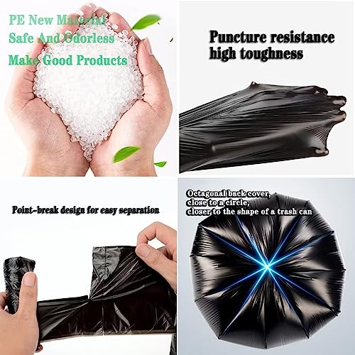 Small Black Trash Bags,100 Counts Thicken Value 4 Gallon Trash Bag,Small Garbage Bags with Handle for Home Office Kitchen Bathroom Trash Can
