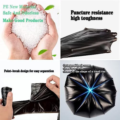 Small Black Trash Bags,100 Counts Thicken Value 4 Gallon Trash Bag,Small Garbage Bags with Handle for Home Office Kitchen Bathroom Trash Can