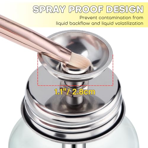 2Pcs 4Oz / 120ml Glass Dispensing Bottles for Chemical & Industrial Liquids, Nail Polish Remover Glass Bottle, Refillable Push Down Dispenser Bottle with Cover, Pump Dispenser Press Container, Clear - color: Clear - 2 pcs