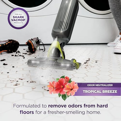 Shark VACMOP Pet Multi-Surface Floor Cleaner 2L Refill, Compatible with VM100, VM200, VM400 Series on sealed hard floors, Odor Neutralizer, Fast Drying, Streak-Free, Tropical Breeze Scent, VCO60 - size: 67.6 Fl Oz (Pack of 1), style: Multi-Surface Cleaner