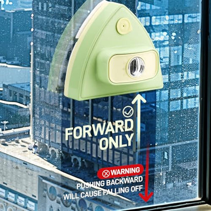 Double-Sided Magnetic Window Cleaner, Green | Adjustable Magnetic Double Window Wiper, Fits 3-30mm Glass Thickness, 2.5m Safety Rope for High-Rise & Auto Glass - color: Green