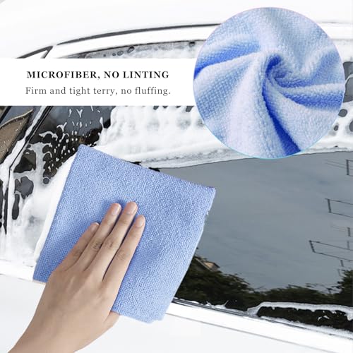 50PCS Microfiber Towel Roll, 12×11.6 inch Washable Tear Away Cleaning Cloth, Reusable Ultra Absorbent Rags Scratch Free Quick Drying Towel Roll, Lint-Free Cloth for Car (Sky Blue) - color: Sky Blue