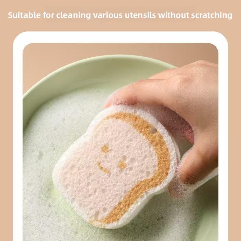 Carton Kitchen Wood Pulp Dish Sponge Scrubber, Dual-Sided Sponge, Reusable Household Cleaning Cloth for Dishes Furniture, Quick-Drying & Gentle on Non-Stick Cookware