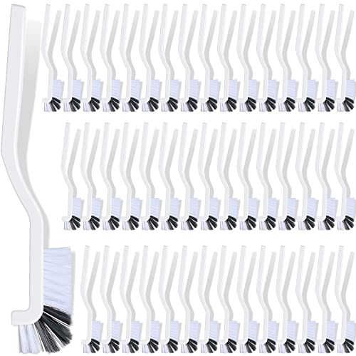 Rtteri 48 Pcs Kitchen Scrub Brush Bulk Plastic Sink Bathroom Cleaning Edge Corner Brush for Household Bottle Dish Tile Lines Window Track Crevice with Stiff Bristle