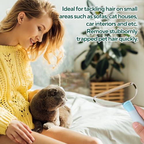 Pet Hair Remover, Retractable Carpet Scraper Rake, Portable Carpet Scraper of Dog Cat Hair Remover for Embedded Fur Removal from Carpet, Stair or Rug