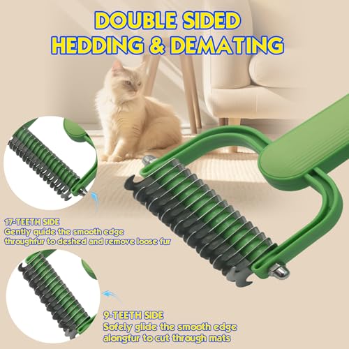 Pet Hair Removal Glove for Cats & Dogs, 2 Pcs Thickened Five-Finger Electrostatic Hair Remover Golve,Magic Brush with Pet Hair Remover Comb on Carpet, Clothing, Laundry, Couch - size: Brush & Hair Removal Gloves