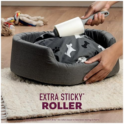 Scotch-Brite Lint Roller, Pet Hair Pickup, Extra Sticky, Large | For Fur and Fluff | For Couches and Clothes | Easy-Tear Adhesive | 60 Sheets, Pack of 4 - size: 1 Roller (Pack of 4)