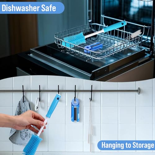 XANGNIER 5 Pcs Water Bottle Cleaner Brush Set for Owala 24oz/32oz/40oz Cup,Multifunctional Bottle Brush and Long Straw Cleaner Brush,Cleaning Kit for Owala/Stanley/Yeti Tumbler Cup Accessories - size: 5 pack