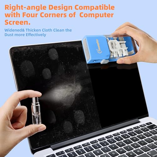 Tassmpitor Laptop Cleaning Kit, Keyboard Cleaning Kit with Spray and Wipe, Keyboard Cleaner for MacBook iPad Tablet iPhone Computer Camera Lens Airpods Earbuds, Mutitool Brush for Electronic Screen - color: SkyBlue