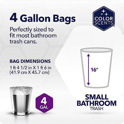 Color Scents Small Trash Bags - 4 Gallon, 60 Bags (1 Pack of 60 Count), Twist Tie - Light Blue in Ocean Mist Scent with Microban - size: 60 Count (Pack of 1), style: Ocean Mist Scent