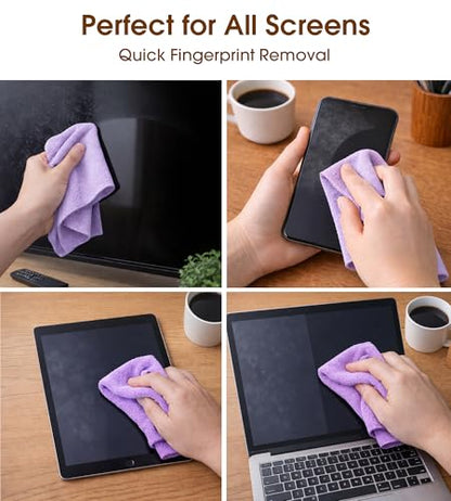 KitchLife Microfiber Cleaning Cloth Roll, 100 Pack - Tear-Away Microfiber Paper Towels, Lint-Free, Reusable, Washable for Kitchen, Car, Dishes, and Sensitive Surfaces (Light Purple) - color: Light Purple, size: 100 Pack