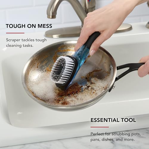 KitchenAid Soap Dispensing Sink Brush with Easy to Fill Handle, Nylon Bristles for Tough Cleaning, Comfort Grip Handle for Non Slip Grip, Black - size: (Pack of 1)