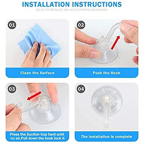 1st Choice Clear Plastic Suction Cup Hooks, 8 Pack Ultra Heavy Duty Power Lock Vacuum Traceless Smooth Waterproof Oil-Proof Wall Shower Kitchen Window Bathroom Holder - size: 8 pcs
